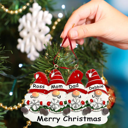 Personalized Christmas Ornaments 2025,Family of 2,3,4,5,6 Gnome Custom Christmas Ornament,Customized Name Ornament,Xmas Ornaments,Customized Xmas Tree Decorations Gifts,Gnome