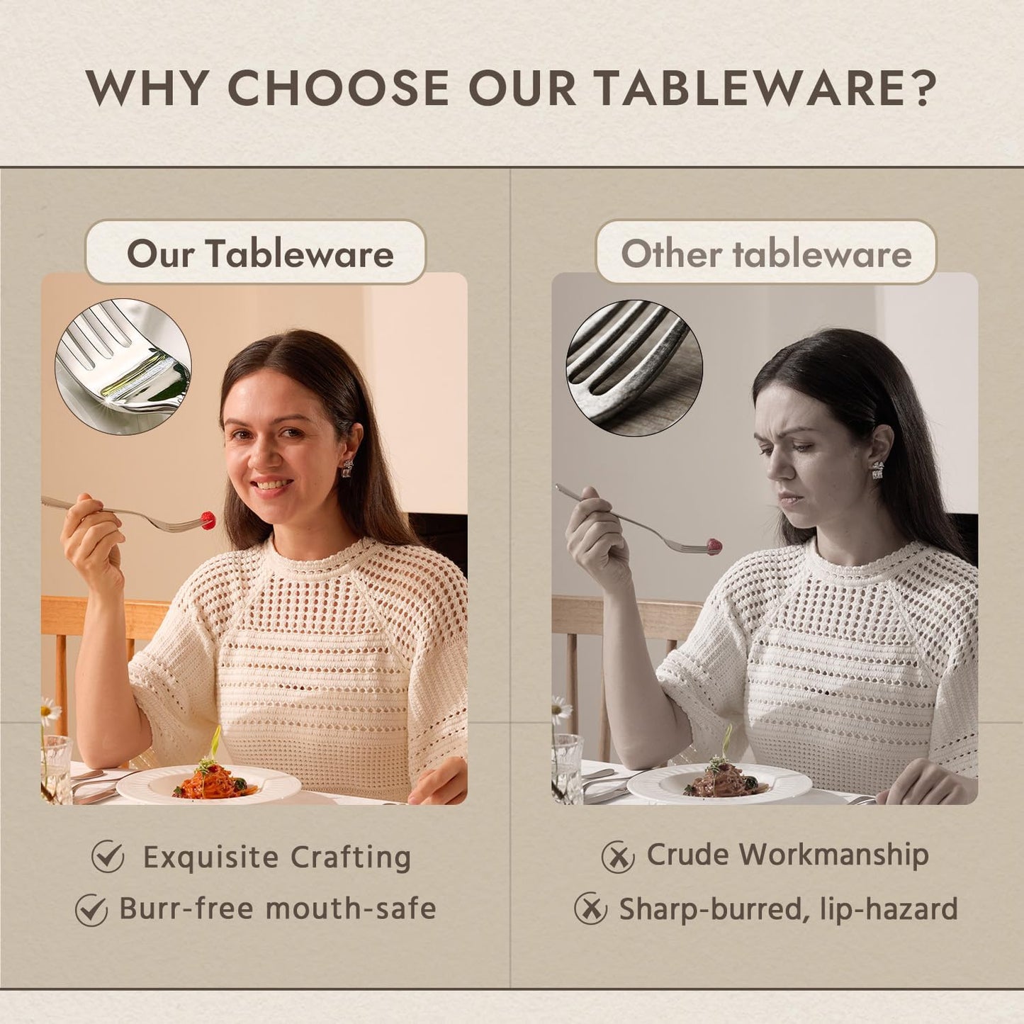 KINGSTONE Silverware Set, Luxury 40 Piece Flatware Set for 8, 18/10 Stainless Steel Cutlery Set with Diamond Cut Pattern for Kitchen, Home, Wedding, Party, Mirror Polished and Dishwasher Safe