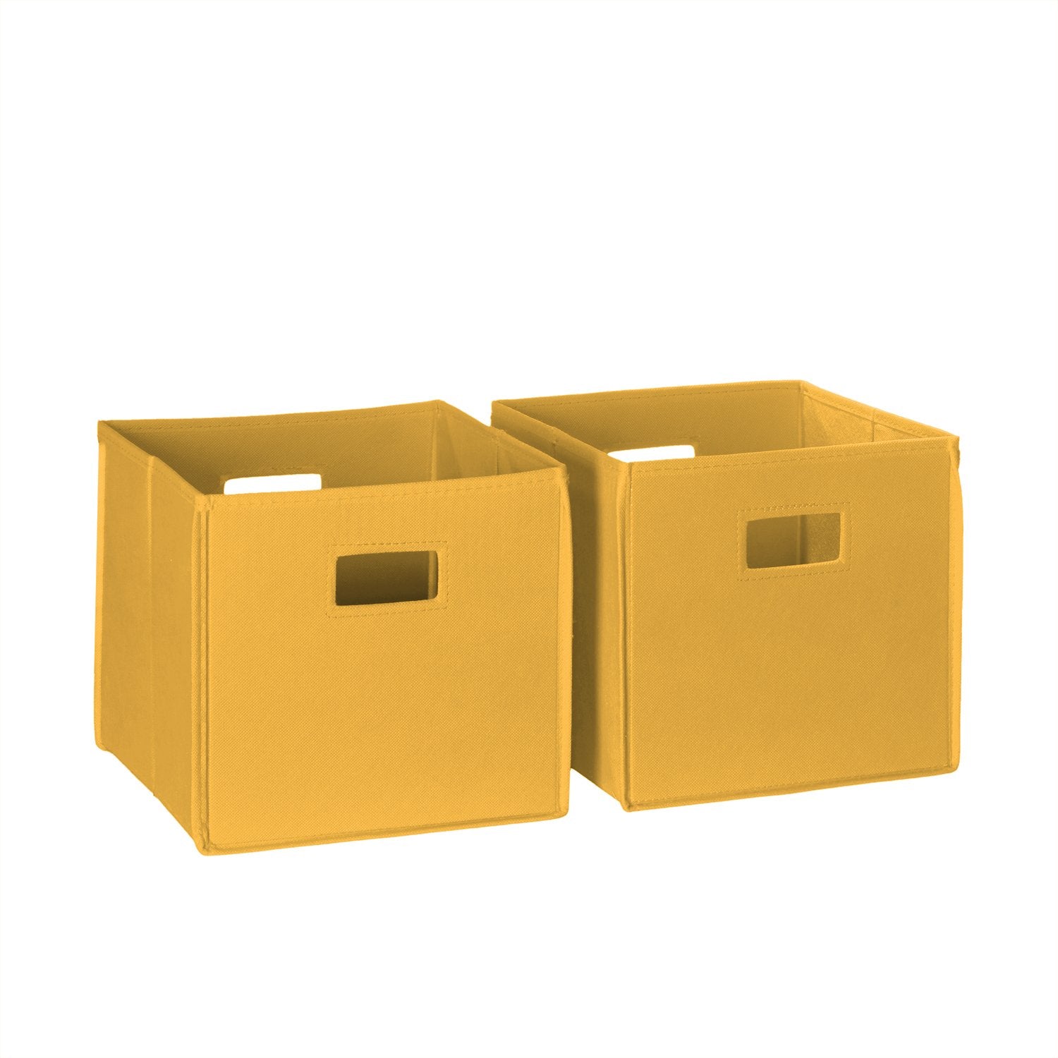 RiverRidge Folding Storage Bins - 2-pack of 10in Tall Golden Yellow Cubes