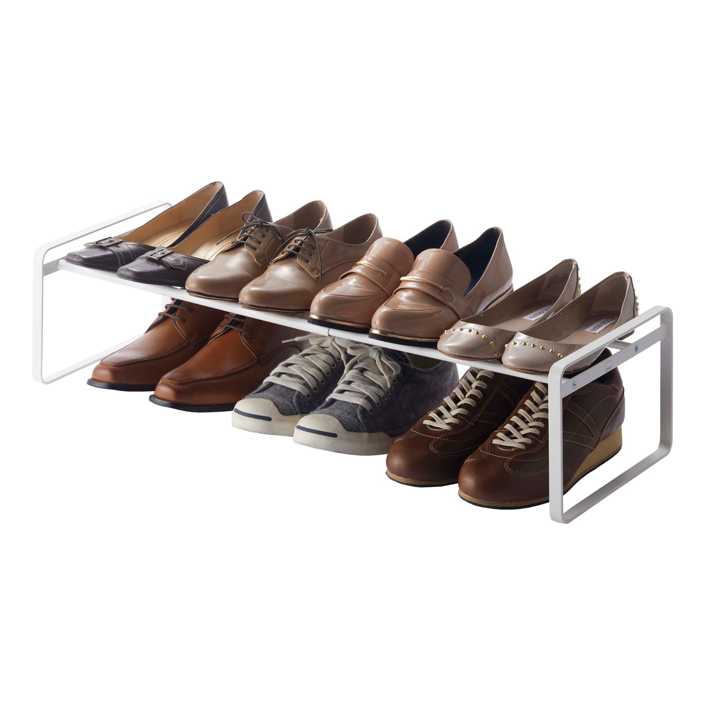 YAMAZAKI Home Frame Adjustable Shoe Rack - Spacesaving Storage Solution, 7" - Steel - Holds Up to 4