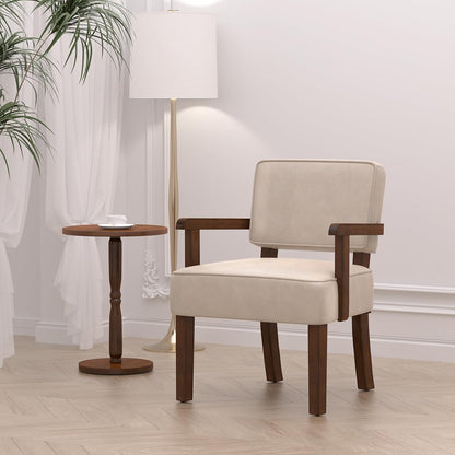 Accent Chair, PU Leather Chair for Living Room Oversized Armchair with Soft Seat and Armrests for Bedroom Dinning Reading Waiting Room (One Chair)