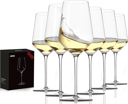 JBHO 17 oz Lead-Free Wine Glasses Set of 6, Hand Blown Durable Crystal Wine Glasses for Daily Use
