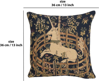 Charlotte Home Furnishings Decorative Pillow Covers for Couch 13X13 in Unicorn Throw Pillow Covers for Sofa Tapestry Square Pillow Cases for Bed Living Room Soft European Cotton Jacquard Woven