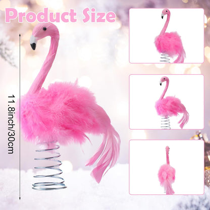 Retisee Flamingo Christmas Tree Topper Artificial Feather Flamingo Christmas Flamingo Tree Topper Decoration Pink Flamingo Decoration for Christmas Garden Indoor Outdoor Holiday Ornament Party