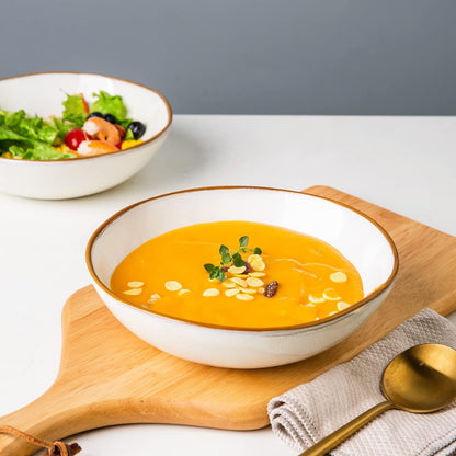 AmorArc Ceramic Dinnerware Sets,Handmade Reactive Glaze Stoneware Plates and Bowls Sets,Highly Scratch Resistant | Dishwasher & Microwave Safe Dishes Set,Service for 8 (24pc)