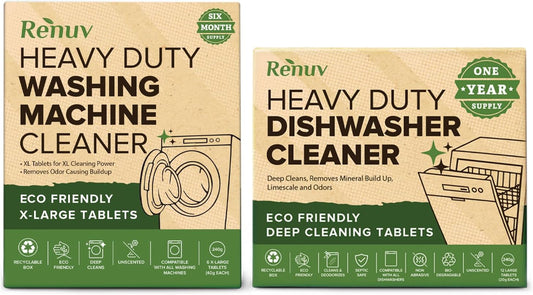 Washing Machine Cleaner + Dishwasher Cleaner Bundle - Heavy Duty Appliance Deep Cleaning, Descaling
