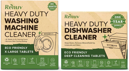 Dishwasher Cleaner + Washing Machine Cleaner Bundle - Heavy Duty Appliance Deep Cleaning, Descaling and Deodorizing.