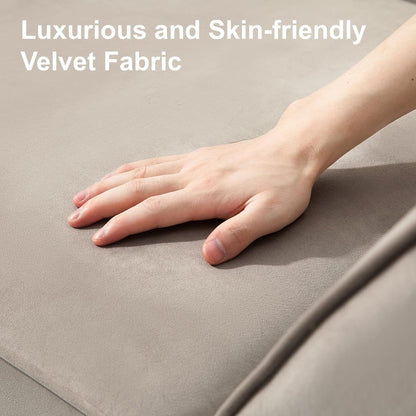 Belffin Modular Sofa Couch with Storage Seats Velvet 3 Seater Sofa for Living Room Grey