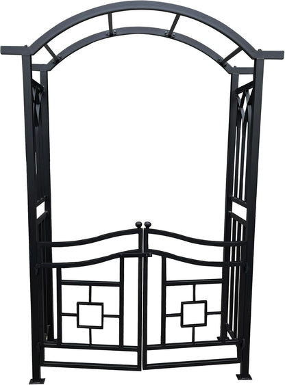 Black Aluminum Garden Arbor Arch with Gate