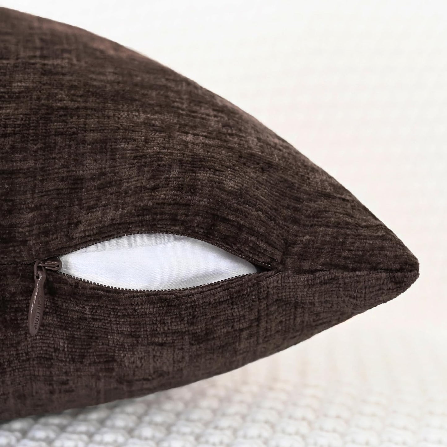 CaliTime Throw Pillow Covers Decorative 20 X 20 Inches Pack of 2 Cozy Chenille Cushion Cases for Couch Sofa Bed Living Room Home Coffee