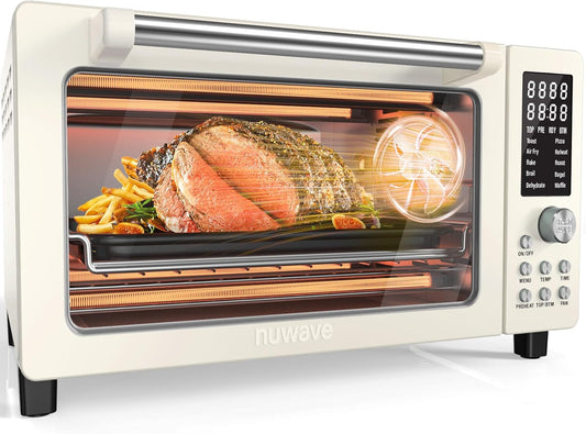 Nuwave Bravo Pro Smart Air Fryer Toaster Oven Combo, Airfryer Convection Oven Countertop, 10-in-1