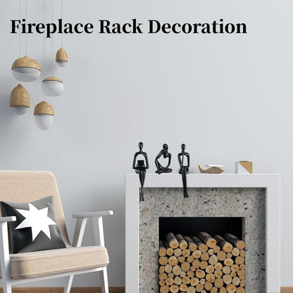 Home Decor Thinker Statue Accents, Set of 3 Thinker Sculptures Office Decor Modern Abstract Resin Decoration on Shelf Table Desk for Living Room Office Bedroom (Small Black)