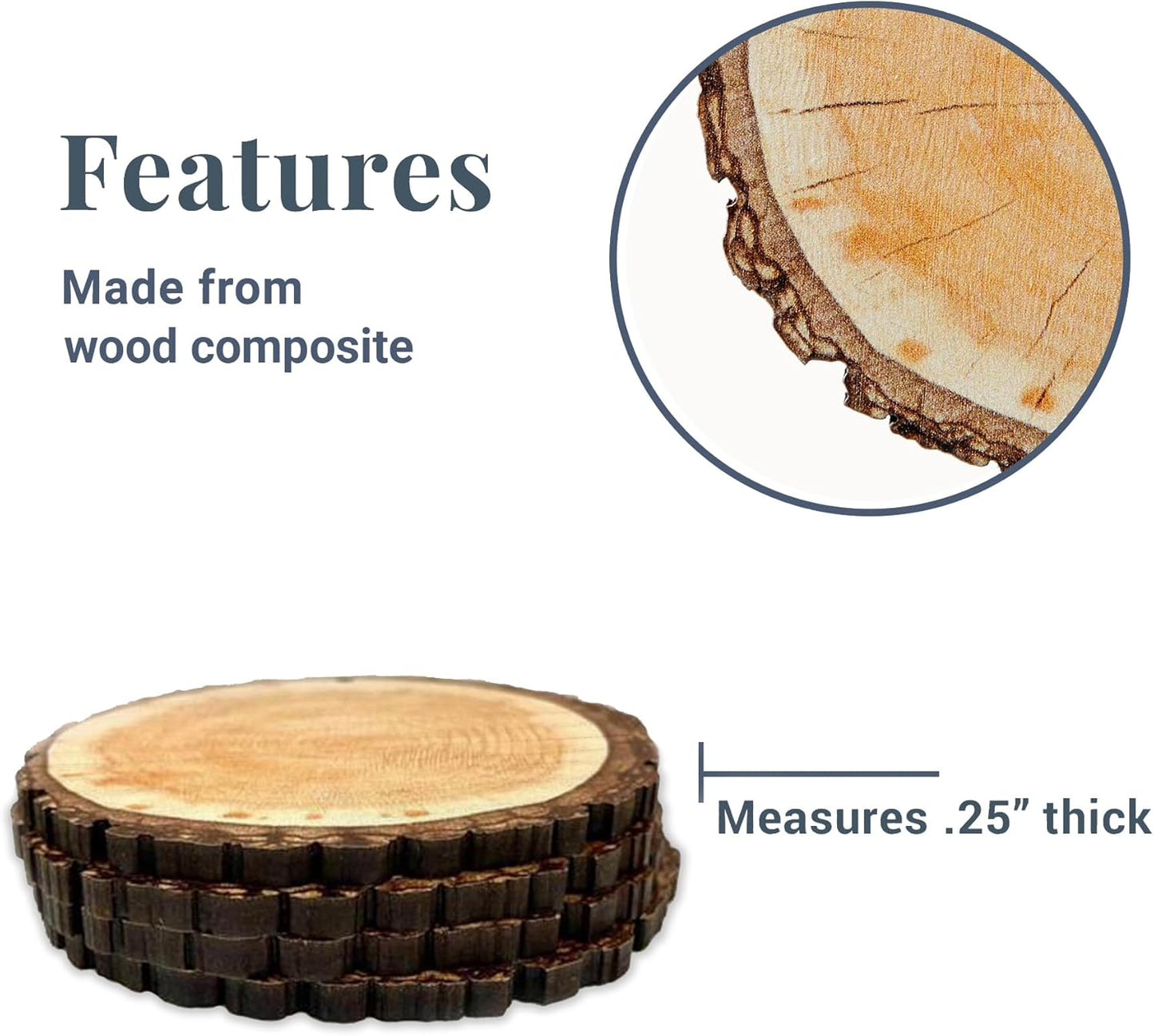 Let’s Make Memories Personalized Christmas Ornament - Photo - Rustic Wood - Round - with Message - 2025 Christmas Ornament