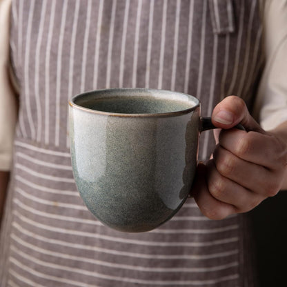 AmorArc 12oz Coffee Mugs, Ceramic Coffee Mugs set of 6 for Man, Woman, Dad, Mom, Modern Coffee Cups with handle for Latte/Cappuccino/Milk/Cocoa. Dishwasher&Microwave Safe, Reactive Glaze