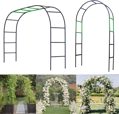 Metal Pergola Arbor Garden Arch - 4.6 * 7.8 or 6.4 * 7.5Ft, Assemble Freely 2 Sizes for Various Climbing Plant, Bridal Party Decoration