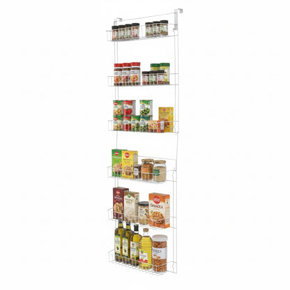 Over the Door Organizer - 6-Tier Adjustable Pantry Shelves and Rack for Kitchen Organization