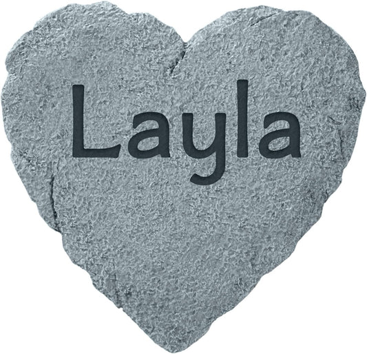 Let's Make Memories Personalized Garden Stone - Resin - Custom Garden Décor - Heart Stepping Stone