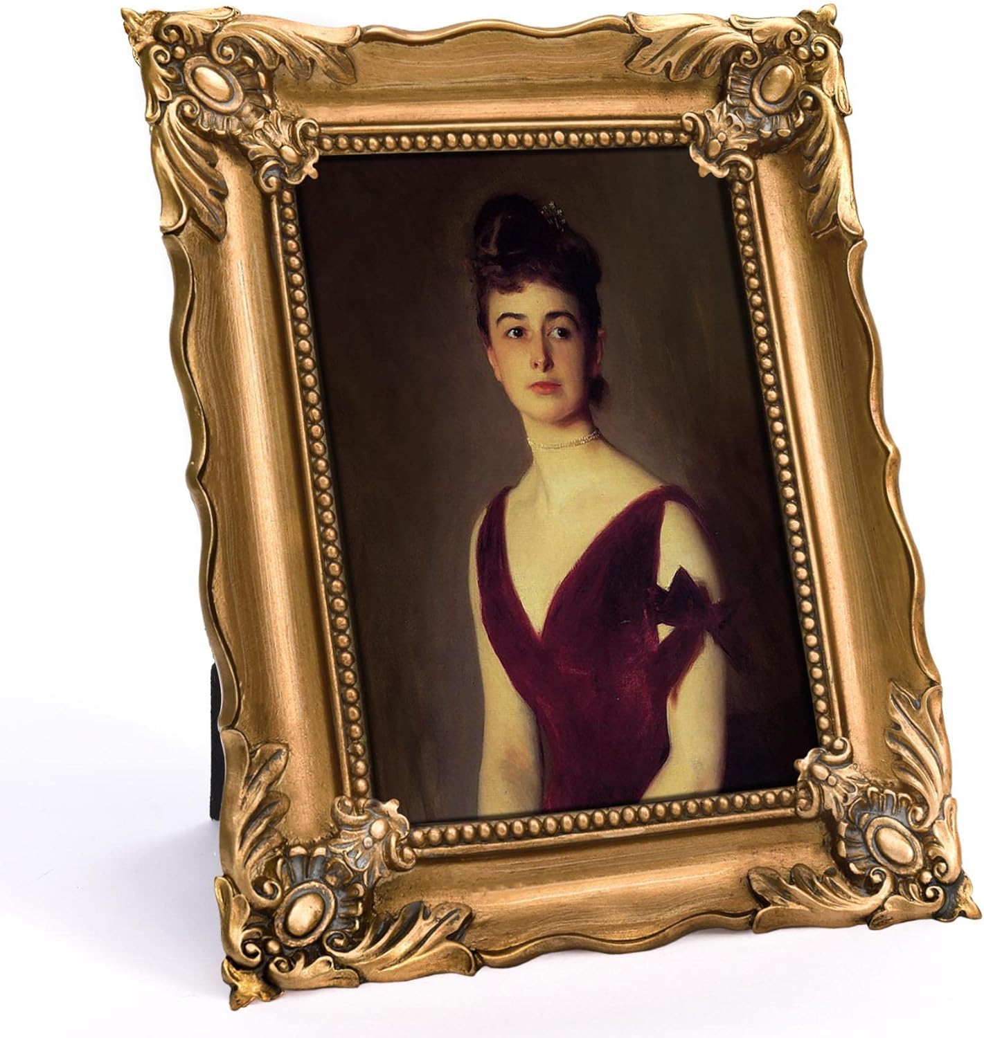 5x7 Vintage Picture Frame with Embossed Flower Design, Ornate Gold Frame for 5x7 Pictures, Hand-Crafted Resin Antique Frames for Tabletop & Wall Hanging, Home Decor (Bronze)