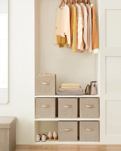 SONGMICS Storage Cubes, Set of 6, 11-Inch Foldable Closet Organizers