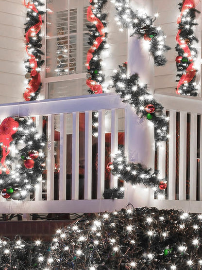 6pk Cool White Solar Christmas Lights Outdoor Waterproof, 600 LED 198FT Solar Powered LED String Lights Green Wire with 8 Modes, Solar Fairy Lights for Xmas Tree Party Wedding Garden Fence Decorations