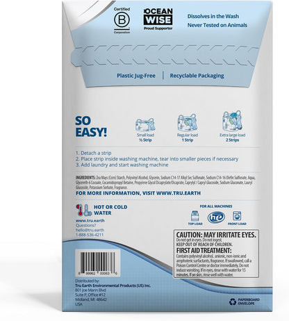 Tru Earth Platinum - Heavy Duty Laundry Detergent Sheets - Up to 64 Loads (32 Count), Fresh Linen Scent - Ultra-Concentrated Formula - Eco-Friendly Laundry Sheets