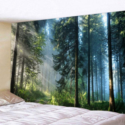 Llamazing Forest Tapestry - Magic Tapestry Curtain for Living Room & Bedroom (Morning Forest, 90.5''L70.8''W) XL