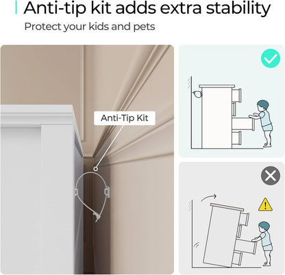 LINSY HOME Dresser for Bedroom, 6 Drawer Dresser with Metal Handles, Chest of Drawers for Living Room, Entryway and Hallway, White