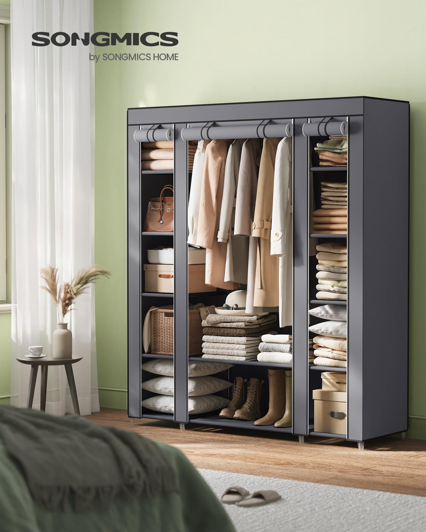 SONGMICS Closet Wardrobe, Portable Closet, Clothes Storage Organizer