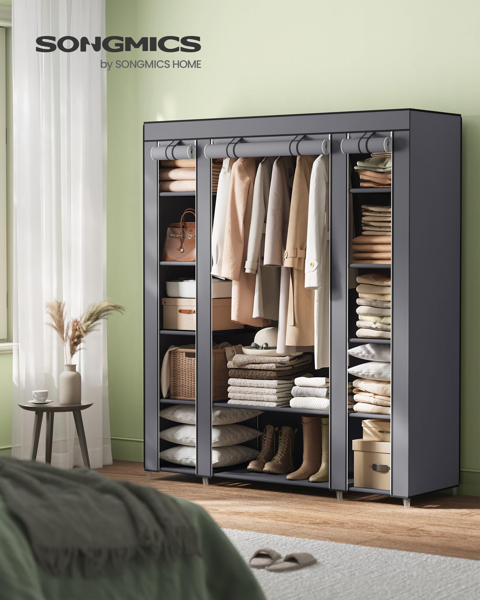 SONGMICS Closet Wardrobe, Portable Closet, Clothes Storage Organizer