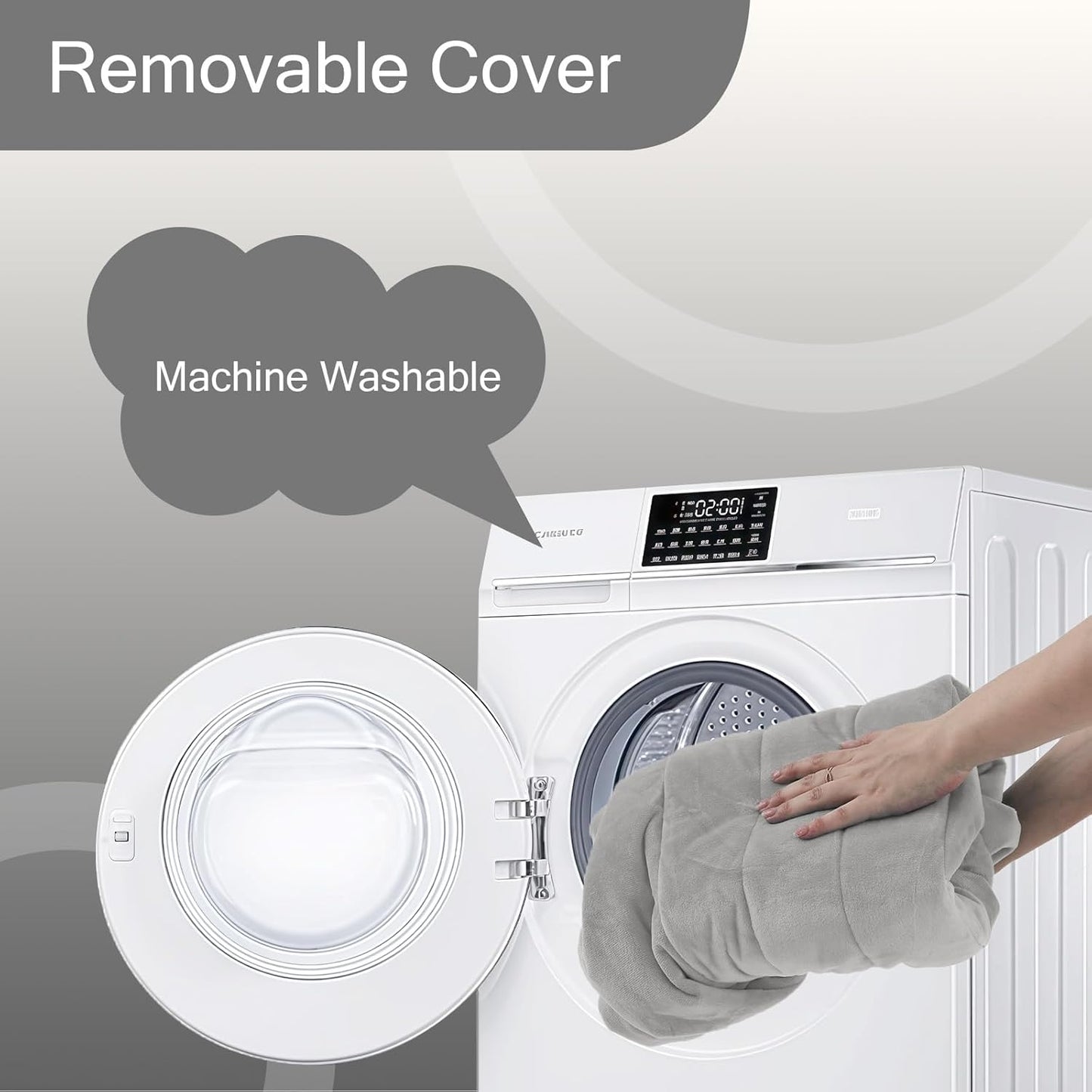 MeMoreCool Round Stuffed Pouf Ottoman Foot Rest, Floor Pouf Foot Stool with Soft Foam Chunk Filling, Small Round Ottoman Footstool Circle Footrest for Living Room, Light Grey