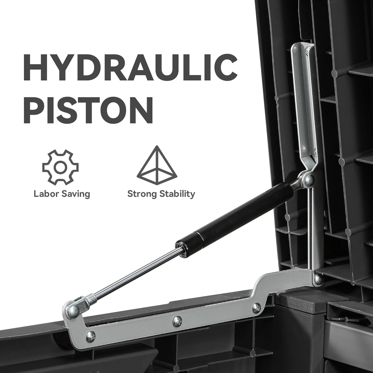 YITAHOME 120 Gallon Large Deck Box, Resin Outdoor Storage Box for Outdoor Pillows, Garden Tools and Pool Supplies, Waterproof, Lockable, Dark Gray