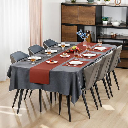 Myir JUN Placemats Dual Sided, Faux Leather Place Mats Set of 6 Indoor for Dining Table Non-Slip Washable Wipeable Heat Resistant Outdoor Table Mats (Gray Terracotta, Set of 6)