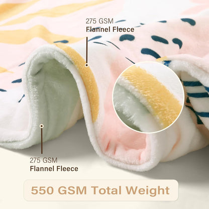 Lahome Pink Fleece Throw Blanket for Bed, Reversible Soft Throw Blankets for Women Cute, Warm Thick Throw Blankets for Couch, Apricot 50''x60''