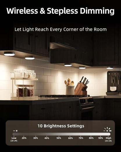 EZVALO Under Cabinet Lighting with Charging Station,1000mAh Rechargeable Puck Lights with Remote, 3 Color Temps & 12 RGB Closet Lights, Dimmable Motion Sensor Lights for Shelf, Kitchen (3 Packs)