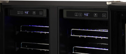 THOR Kitchen Freestanding/Under-Counter 24-Inch Dual Zone Wine Cooler in Stainless Steel - Model TWC2402