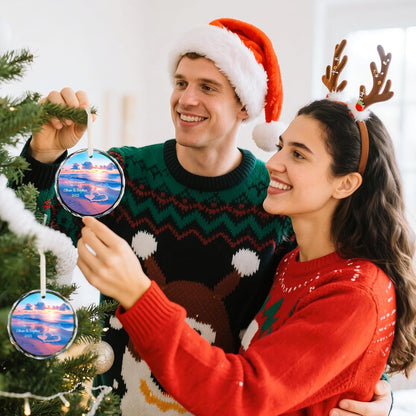 Our First Christmas Married Ornament 2025, Personalized Christmas with Custom Name, Date, Wedding Gifts, Newlyweds Keepsake for Him, Her, Couple