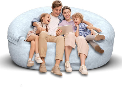 Bean Bag Chair for Adults 6FT,Soft Removable Cover for Teens/Girls Bedroom,Fluffy Giant Round Floor Beanbag Lounger Chairs (No Filler,Light Gray)