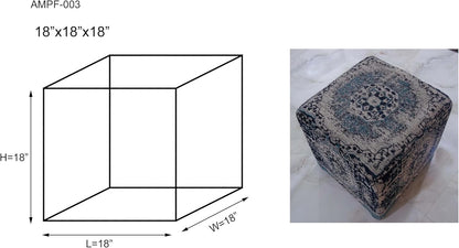 Mark&Day Pouf Ottoman, Kaltenleutgeben Traditional Teal Cube Pouf Foot Rest for Living Room, Bedroom and Boho Home Decor (18"x18"x18")