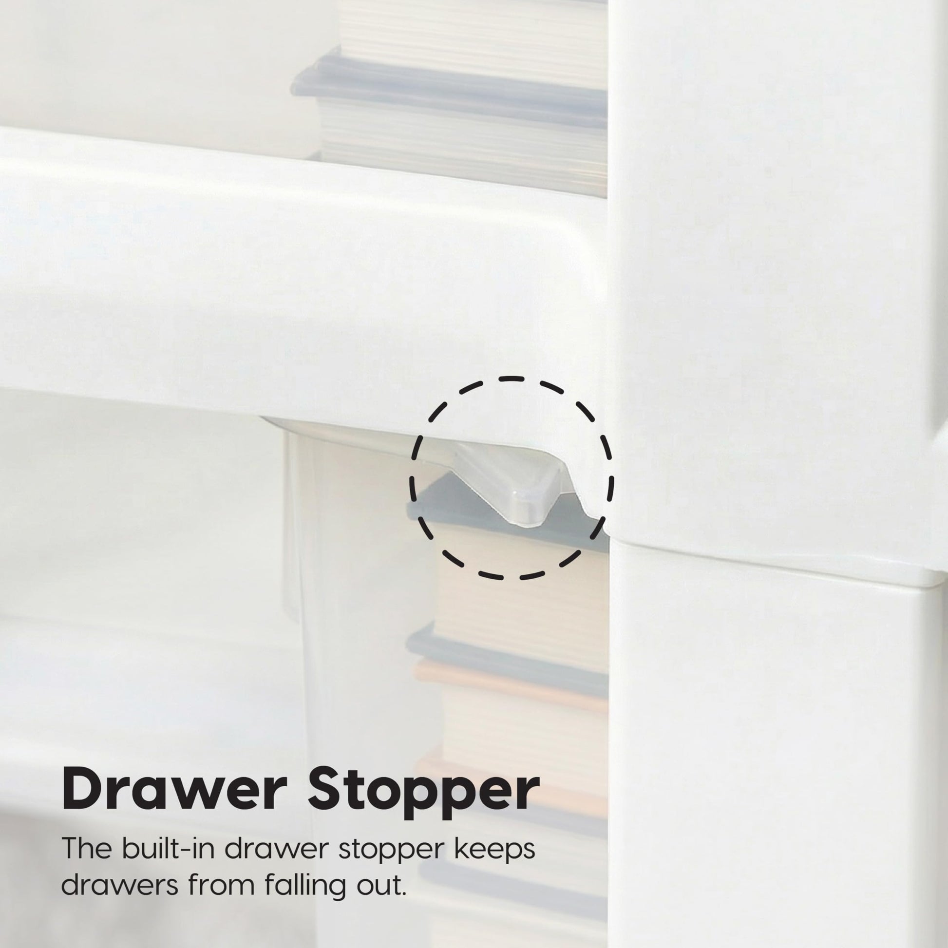 IRIS USA 3-Drawer Slim Narrow Storage Organizer, 2-Pack, White/Clear
