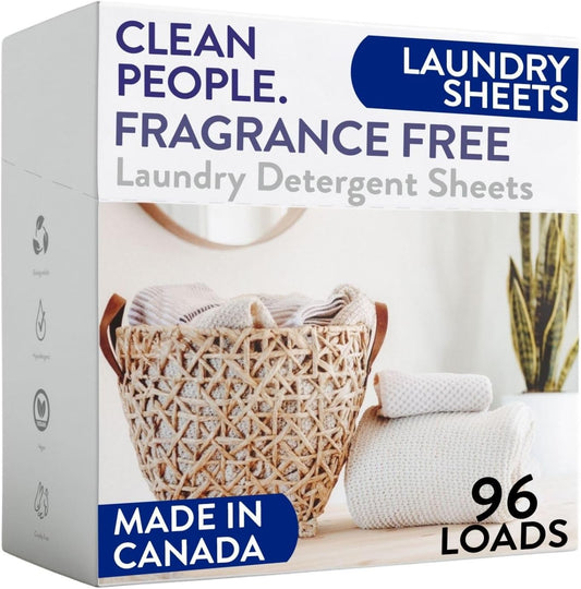 The Clean People Fragrance Free Laundry Detergent Sheets - Laundry Soap - Ultra Concentrated