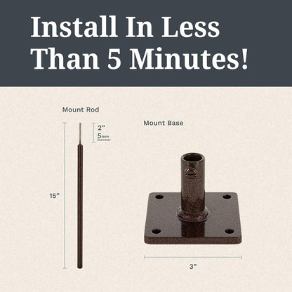 EZ Vane Birdhouse Weathervane — Deck Mount, Wind Cups, Antique Copper Finish, Steel with Durable Triple Powder Coating, Handcrafted in USA