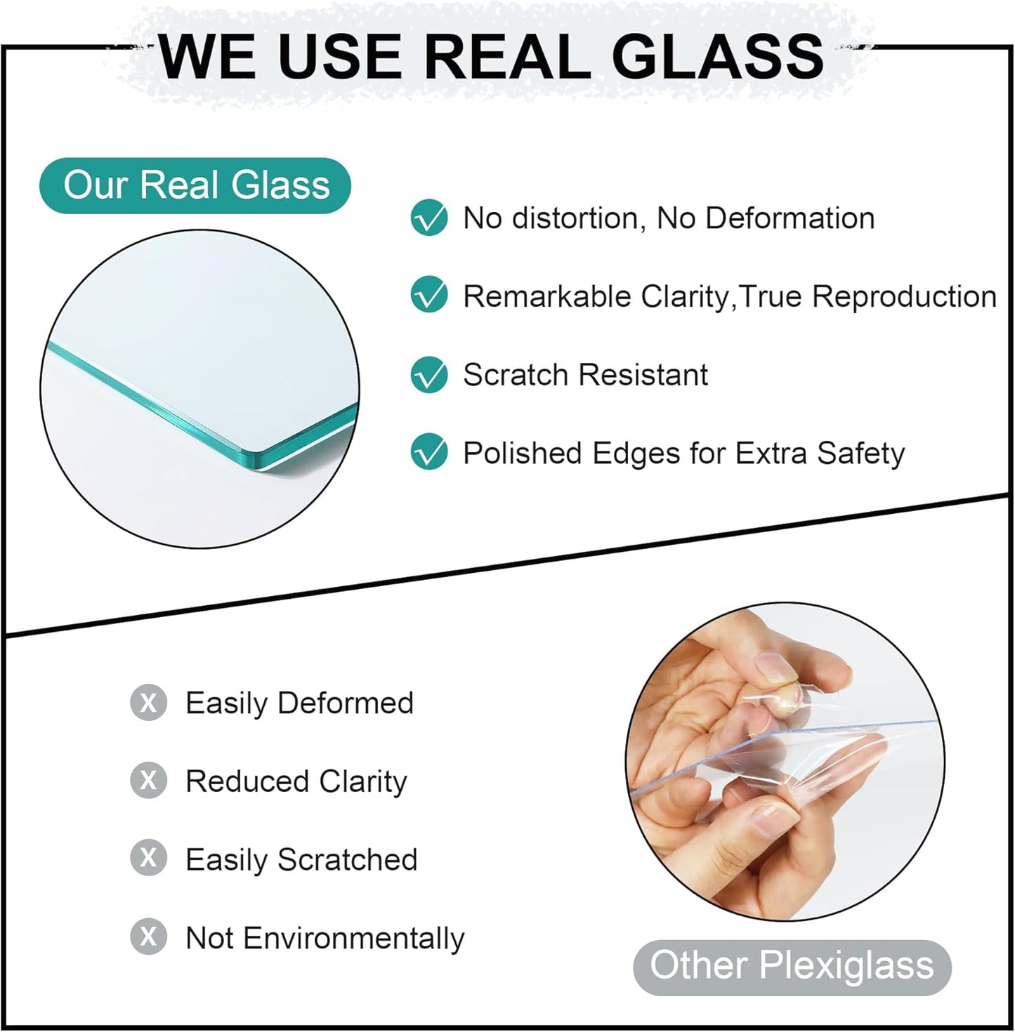 4x6 Picture Frame Set of 4, 4 x 6 Wood Photo Frames with Mat for 3.5x5, Natural Wooden Frame with Real Glass Cover for Wall and Tabletop Display,Brown