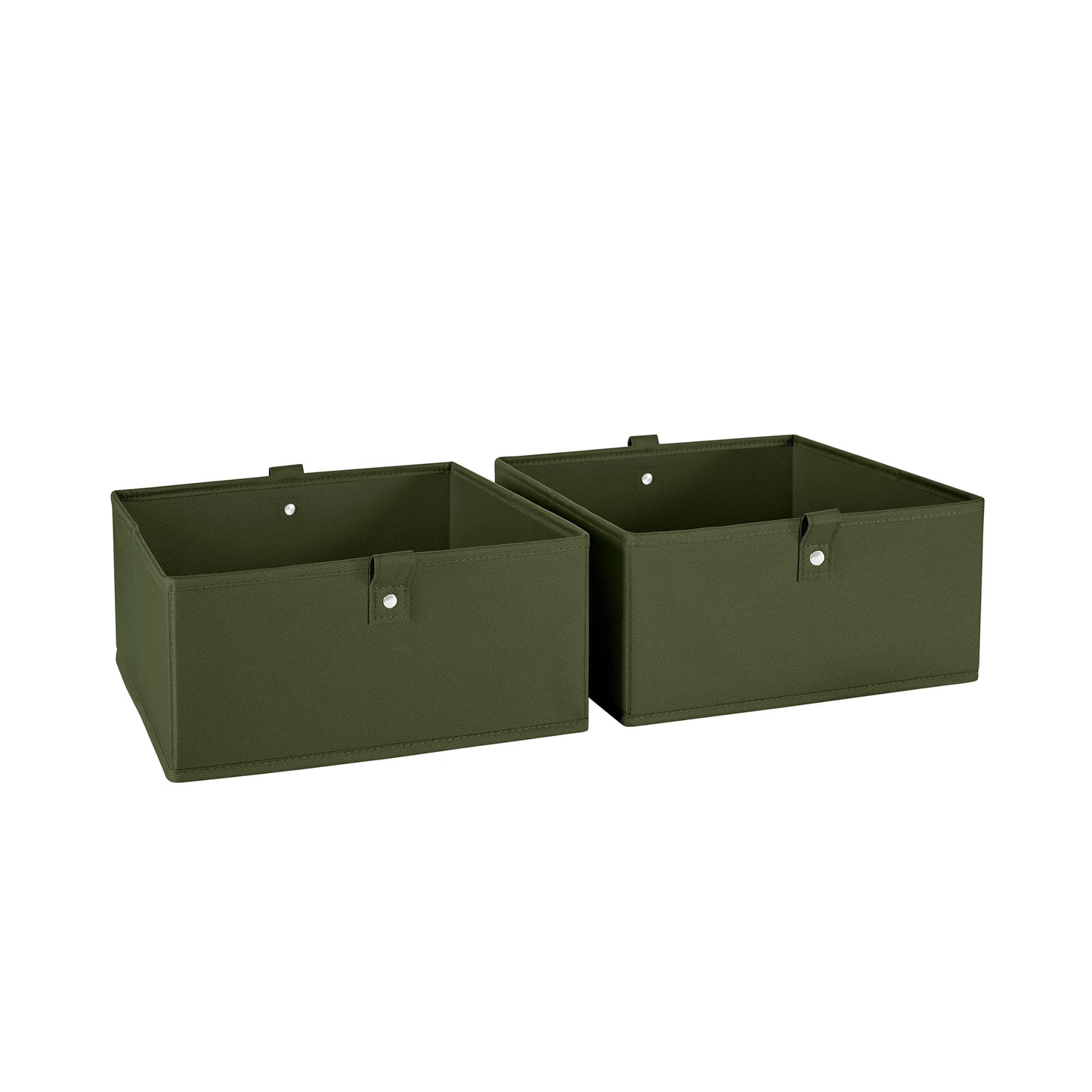 RiverRidge Folding Storage Bins - 2-pack of 5in Tall Olive Cubes
