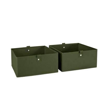 RiverRidge Folding Storage Bins - 2-pack of 5in Tall Olive Cubes