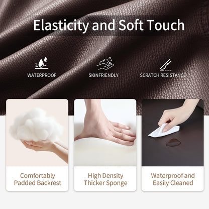 BestMassage | Recliner Chair | with 2 Point Massage Function | Leather Dark Brown | with Lumbar Support, Adjustable Push Back, Footrest & Padded Seat | Easy Assembly | for Living Room, Home Theatre