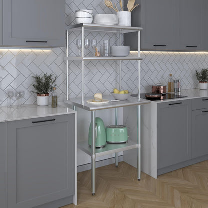 AmGood Double OverShelf Stainless Steel NSF - Many (30" Long x 18" Deep)