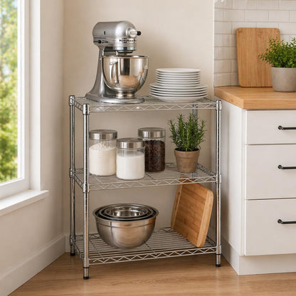 Honey-Can-Do 3-Tier Heavy Duty Adjustable Shelving Unit, 250-lb Per Shelf Metal Storage Rack, Wire