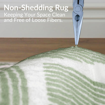 Zen Garden Area Rug - Ultra Soft Area Rug 4x6, Non Slip, Stain Resistant Living Room Rug, Washable Area Rugs for Living Room, Rugs for Bedroom (Green, 4x6)