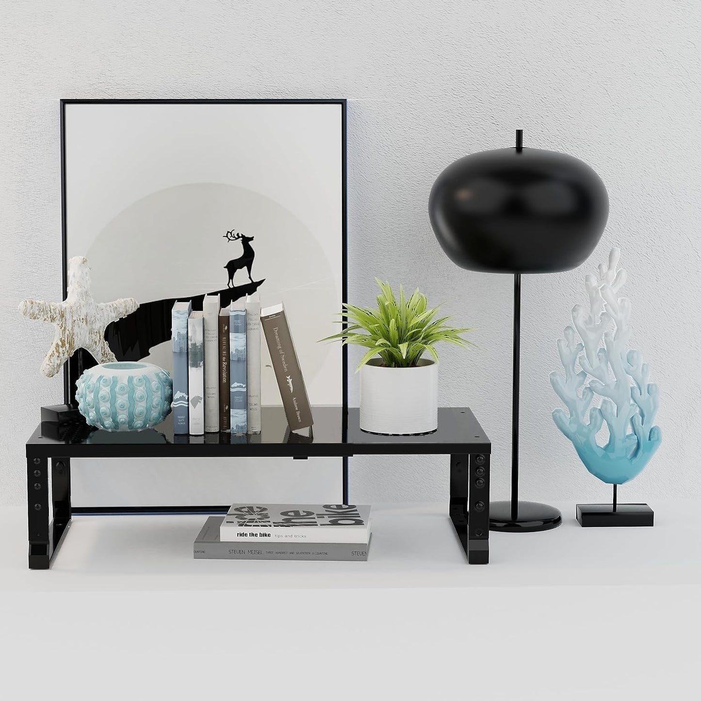 Expandable,Stackable Spice Rack,Seasoning Organizer and Storage,Spices Jar Racks for Cabinet,Countertop, Metal Pantry, Cupboard,Laundry Storages,Heavy Duty(1 Pack/Large/Black)