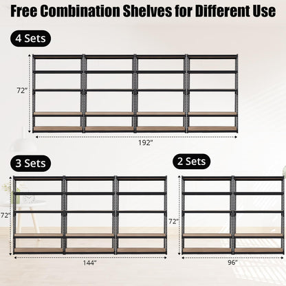 GarveeHome Heavy Duty Storage Shelves - 5 Tier 48 * 24 * 72 in, Adjustable Garage Storage Shelving